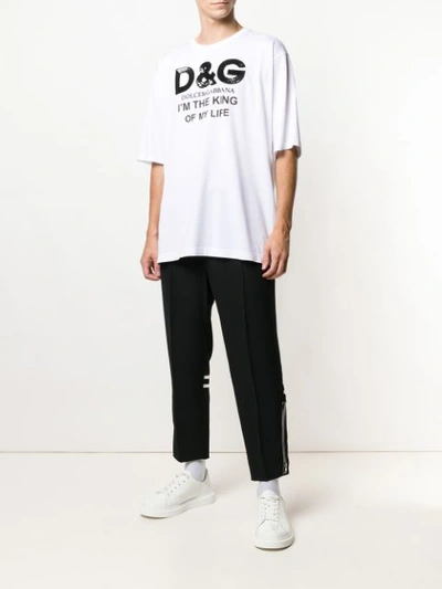 Shop Dolce & Gabbana Embroidered Logo T In White