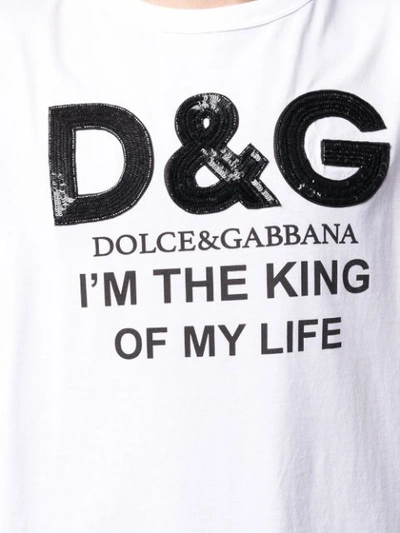 DOLCE & GABBANA 刺绣LOGO全棉T恤 - 白色