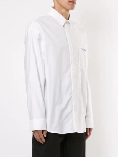 Shop Ader Error Maison Kitsuné X  Logo Shirt In White