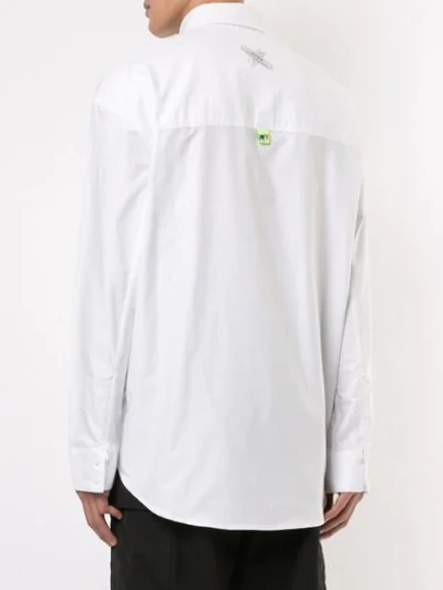 Shop Ader Error Maison Kitsuné X  Logo Shirt In White