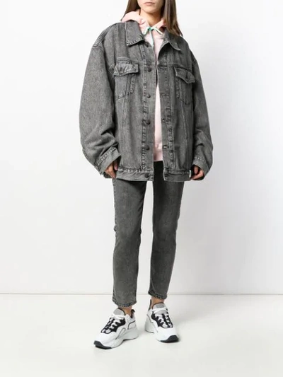 Shop Acne Studios Oversized Loose-fit Denim Jacket In Grey