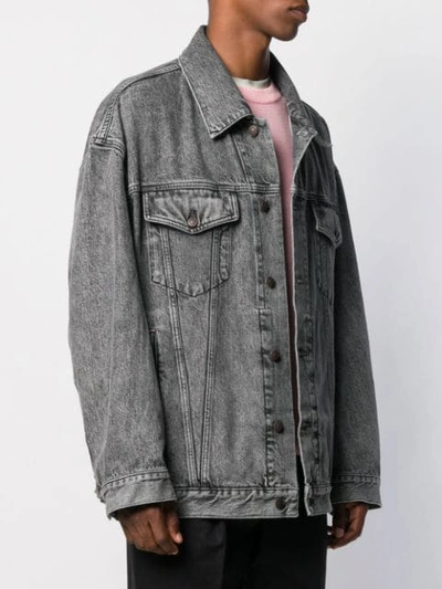 Shop Acne Studios Oversized Loose-fit Denim Jacket In Grey