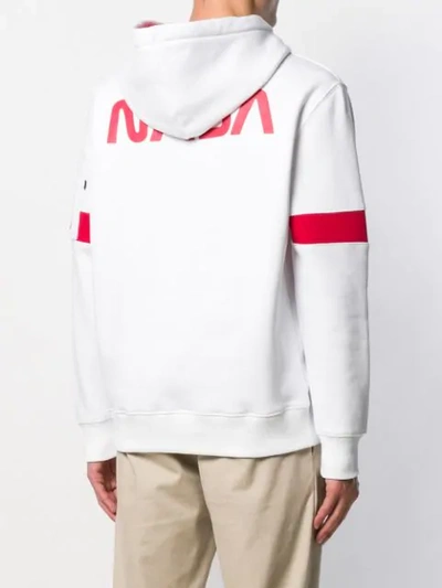 Shop Alpha Industries Space Embroidered Hoodie In White