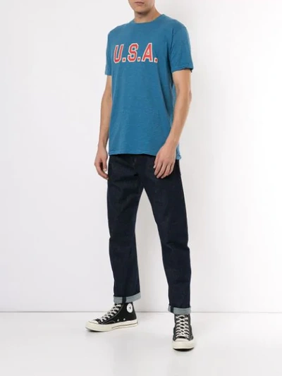 Shop Velva Sheen Usa T-shirt In Blue