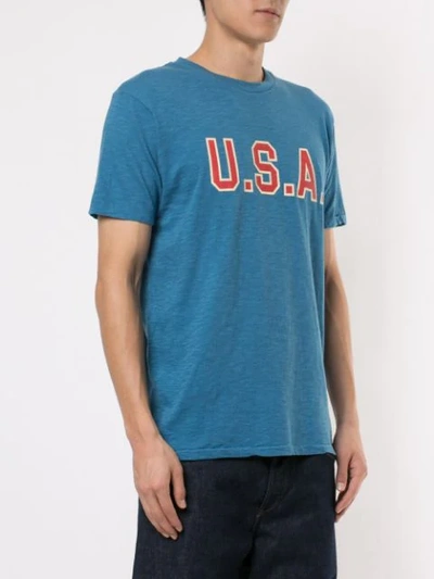 Shop Velva Sheen Usa T-shirt In Blue
