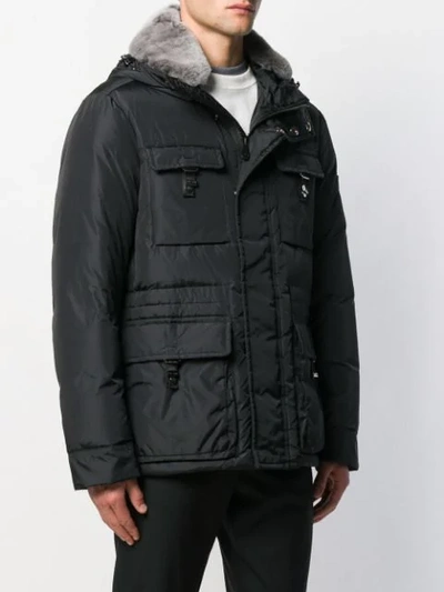 Shop Peuterey Hooded Down Jacket In Black