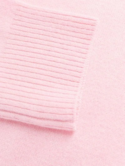 Shop Acne Studios Face Patch Crew Neck Jumper In Pink