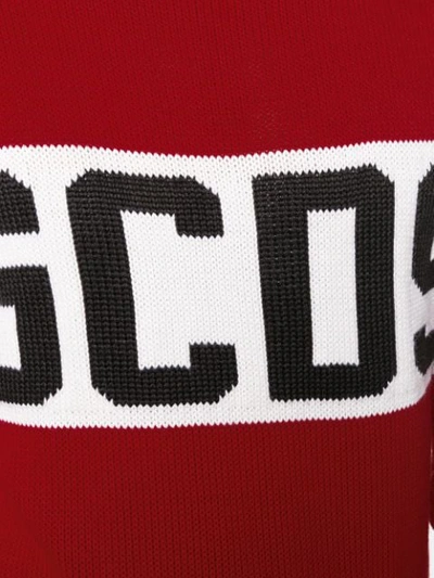 Shop Gcds Oversized Logo Sweater In 03 Rosso