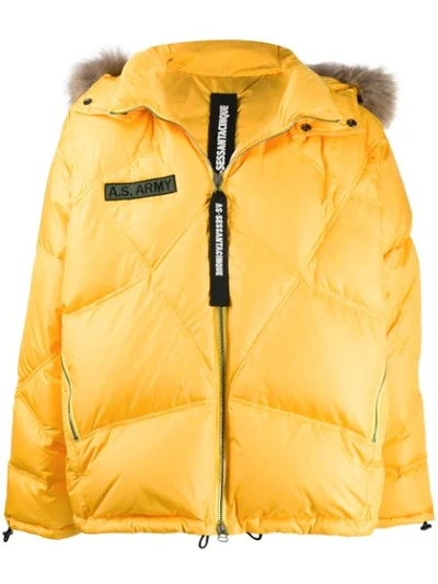 Shop As65 Daunenjacke Mit Reissverschluss In Yellow