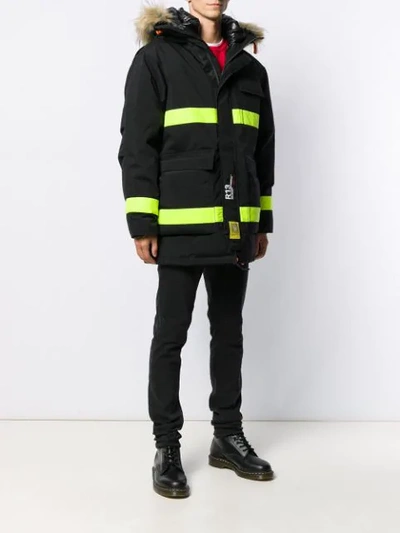 Shop Brumal Contrast Puffer Jacket In 08 Black