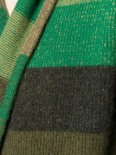 Shop The Elder Statesman Cashmere Striped Cardigan In Green