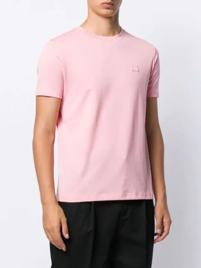 Shop Acne Studios Face-patch T-shirt In Pink