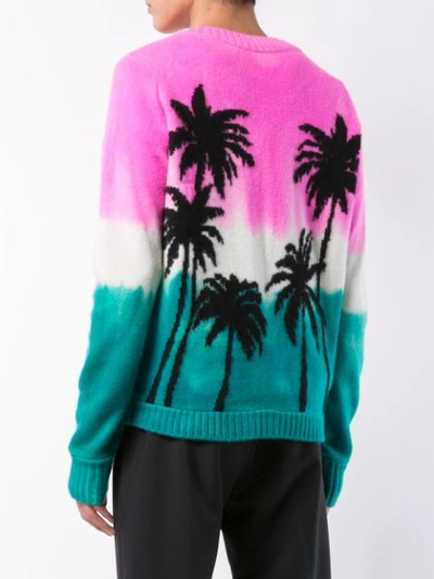 Shop The Elder Statesman Dyed Palm Tree Jumper In Multicolour