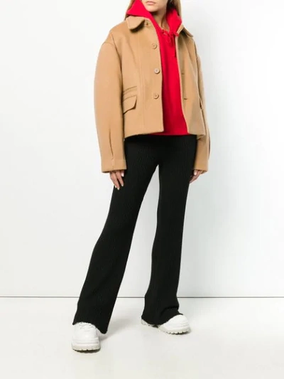 Shop Ader Error Cropped Jacket In Neutrals