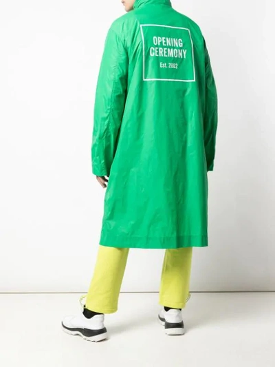 Shop Opening Ceremony Hooded Trench Coat In Green
