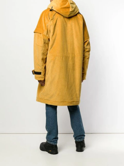 Napa by martine rose corduroy fleece long coat in yellow sale