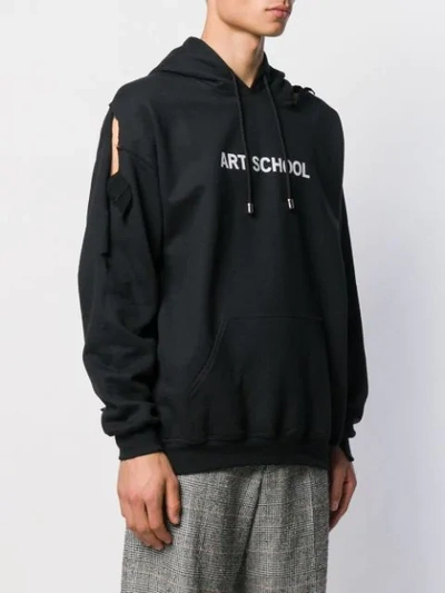 Shop Art School Logo Print Hoodie In Black