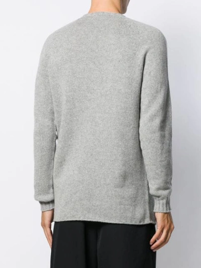 Shop Ma'ry'ya Ribbed Knit Detail Sweater In Grey