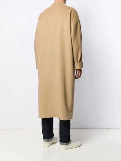 Shop Société Anonyme Single Breasted Midi Coat In Neutrals
