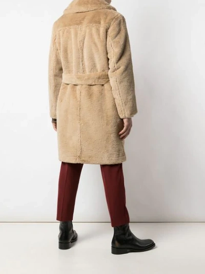 Shop Opening Ceremony Reversible Faux Fur Coat In Brown