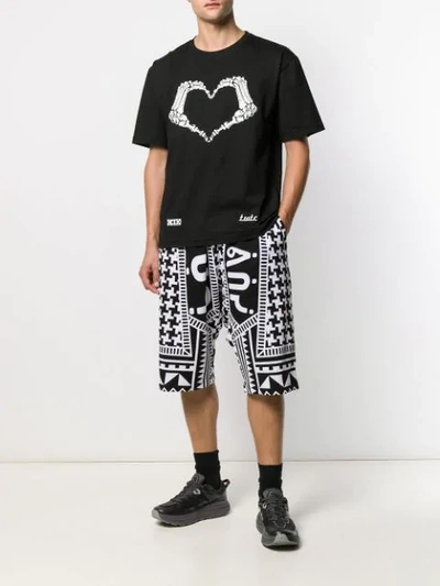 Shop Ktz Archive Dogtooth Harem Shorts In Black