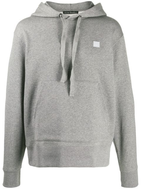 Acne Studios patch-detail cotton hoodie - Grey