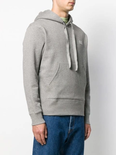 Shop Acne Studios Logo Patch Detailed Hoodie In Grey