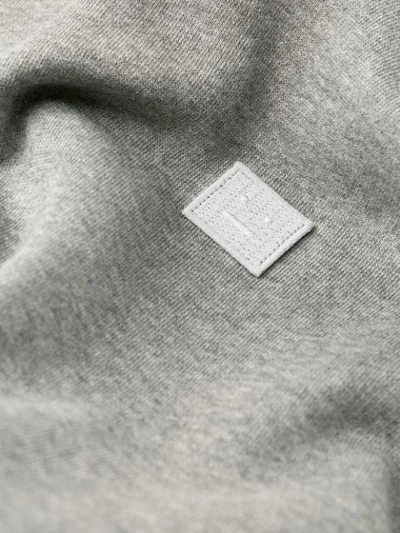 Shop Acne Studios Logo Patch Detailed Hoodie In Grey