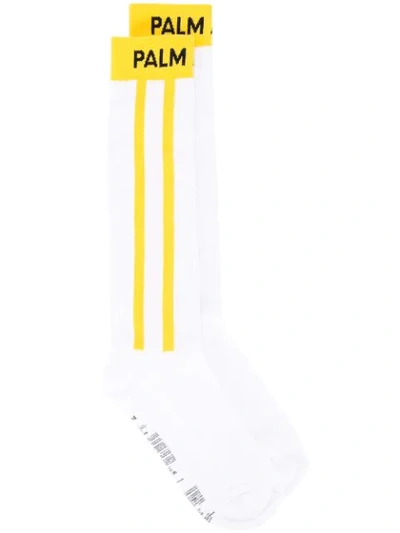 Shop Palm Angels Track Socks - White