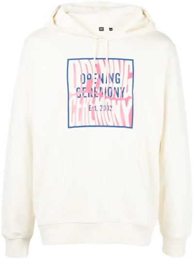 Shop Opening Ceremony Logo Print Hoodie In 1006 Eggshell