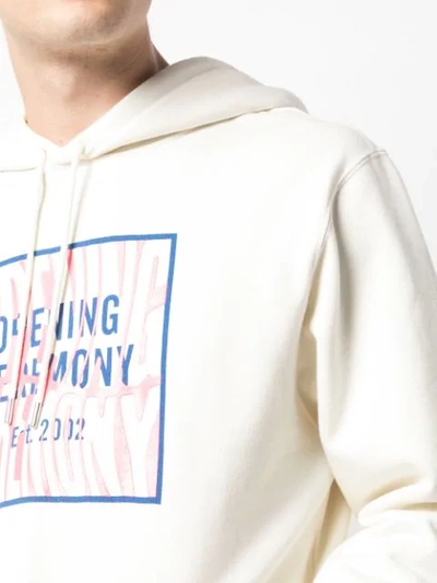 Shop Opening Ceremony Logo Print Hoodie In 1006 Eggshell