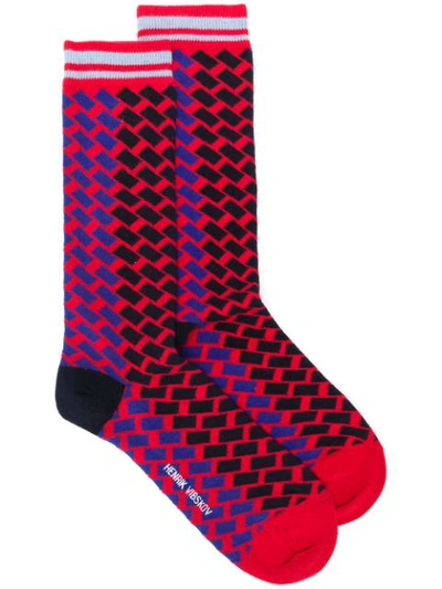 Shop Henrik Vibskov Double Bounce Socks In Red