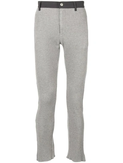 Shop Facetasm Stretch Cotton Trousers In Grey