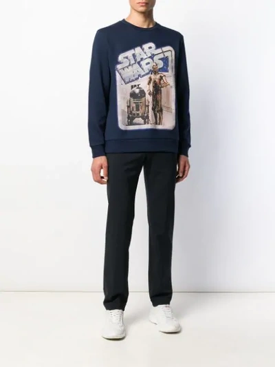 Shop Etro Star Wars Print Sweatshirt In Blue