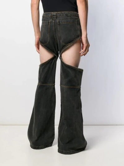 Shop Telfar Cut-out Wide Leg Jeans In Grey