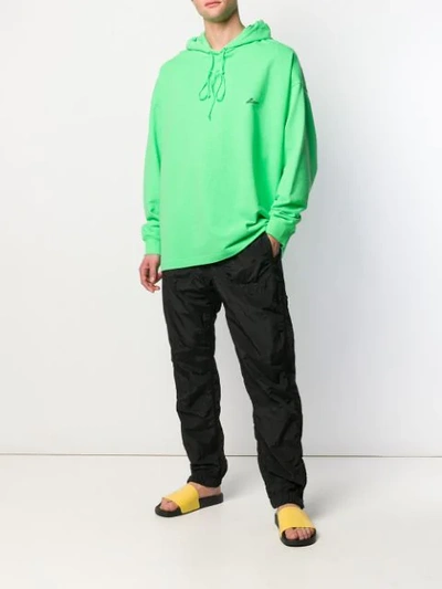 Shop We11 Done Logo Oversized Hoodie In Green