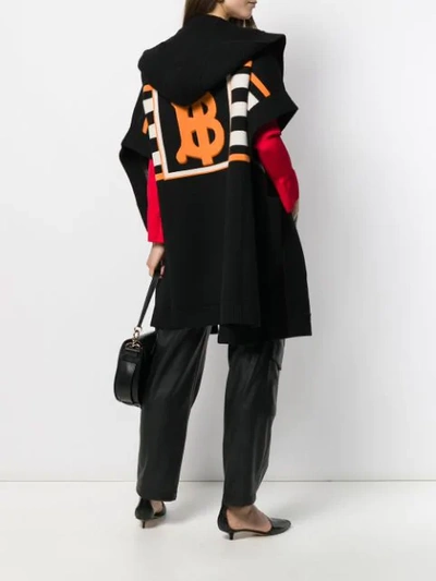 MONOGRAM INTARSIA KNIT CAPE