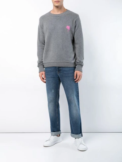 Shop The Elder Statesman Palm Sweater In Grey