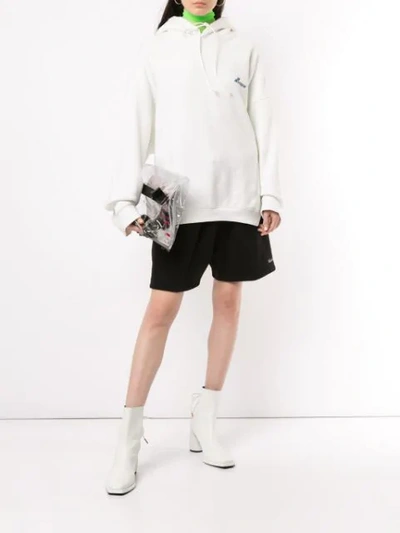 Shop We11 Done Oversized Logo Hoodie In White