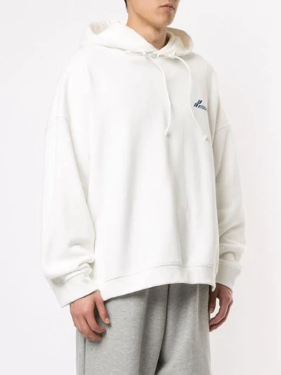 Shop We11 Done Oversized Logo Hoodie In White
