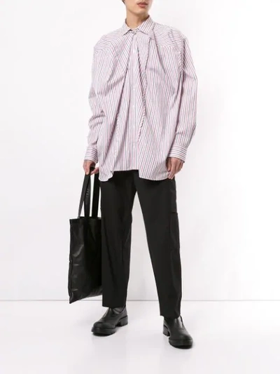 Shop Y/project Ruched Striped Shirt In White