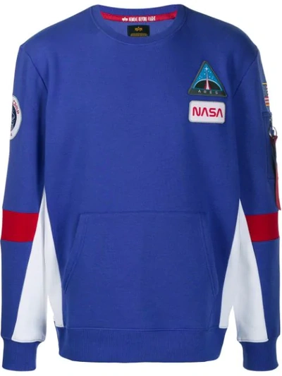 Shop Alpha Industries Space Camp Sweatshirt In Blue