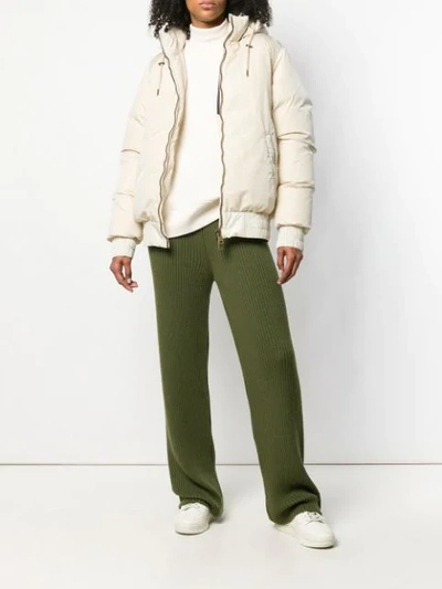 Shop Ami Alexandre Mattiussi Hooded Down Jacket In Neutrals