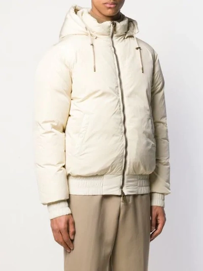 Shop Ami Alexandre Mattiussi Hooded Down Jacket In Neutrals