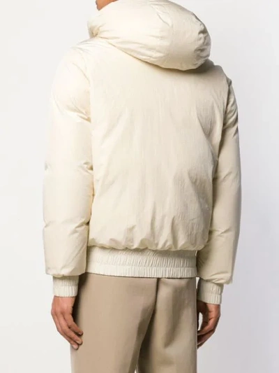 Shop Ami Alexandre Mattiussi Hooded Down Jacket In Neutrals