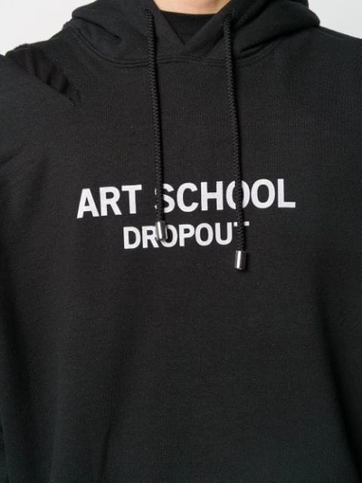 Shop Art School Logo Print Distressed Hoodie In Black