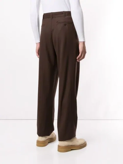 Shop Lemaire Unisex Pleated Pants In 470 Seal Brown