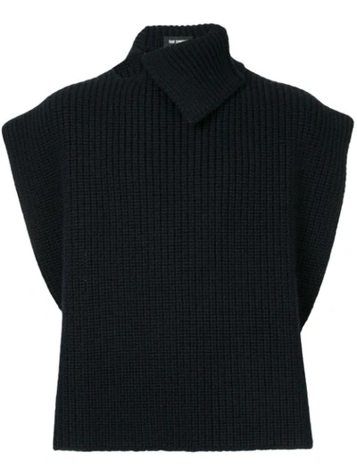 Shop Raf Simons Knitted Vest In Blue