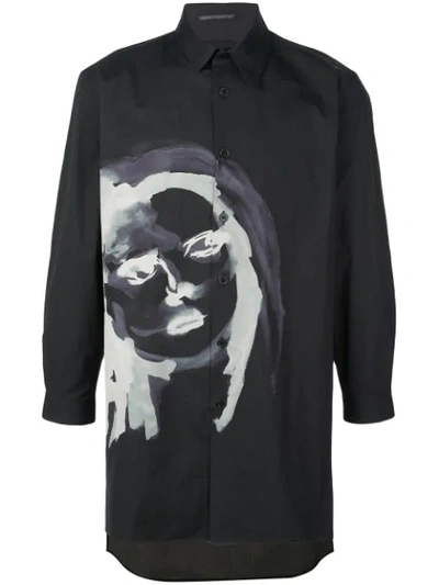 Shop Yohji Yamamoto Face Print Shirt In Black