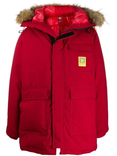Shop Brumal Hooded Padded Jacket In 07 Red